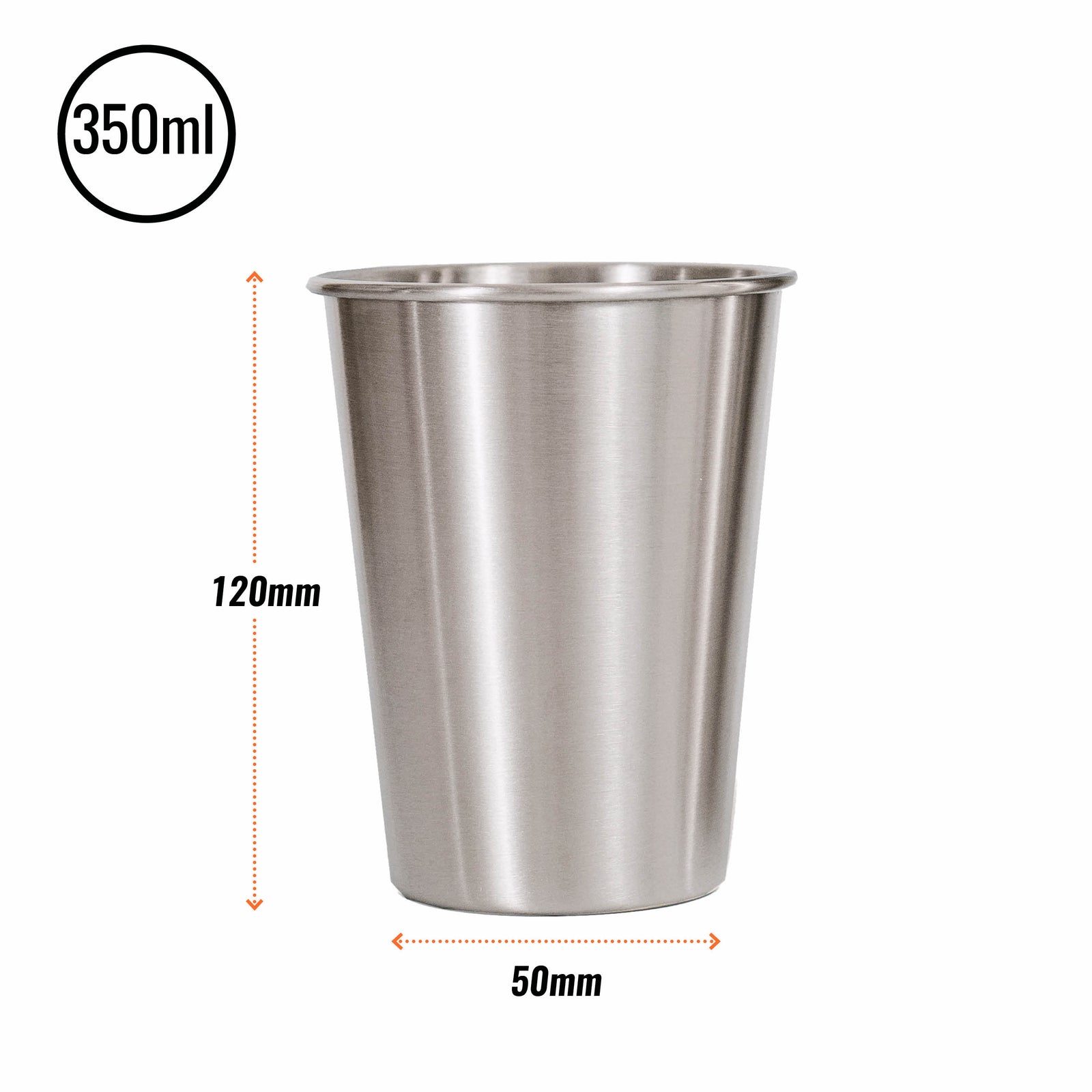 350ml Stainless Steel Cups -4 pack