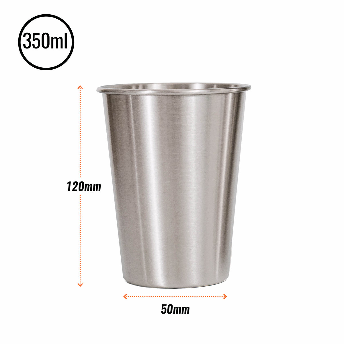 350ml Stainless Steel Cups -4 pack