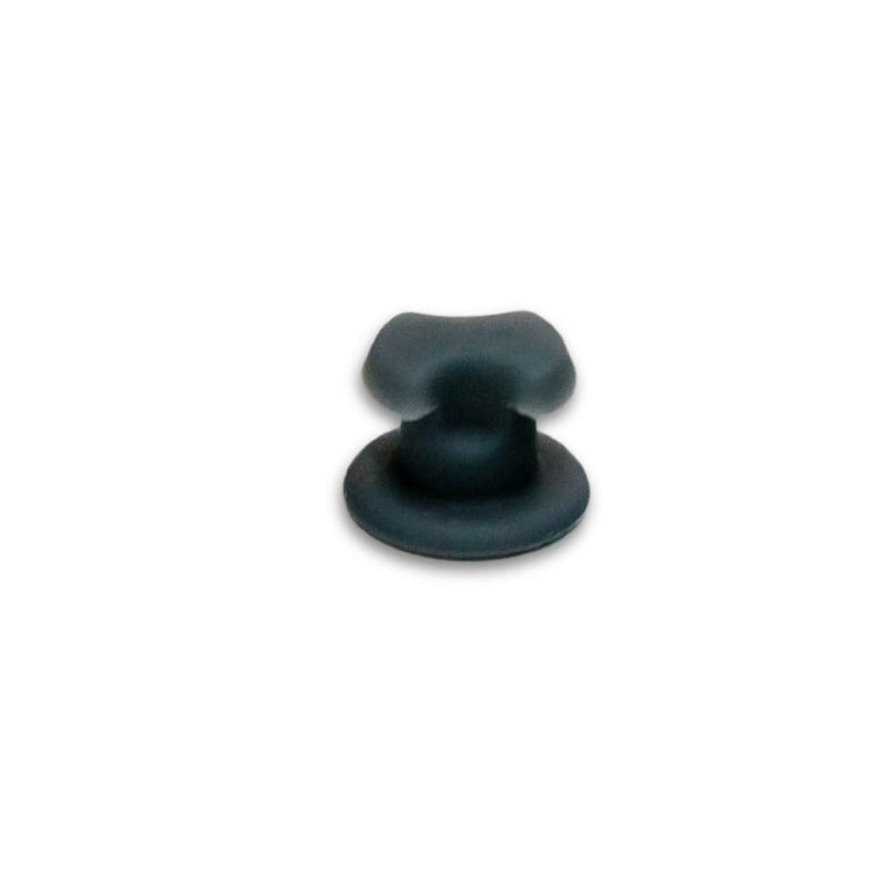 A grey plastic vacuum tab designed for creating a vacuum seal on the Elephant Box lunch bowls.