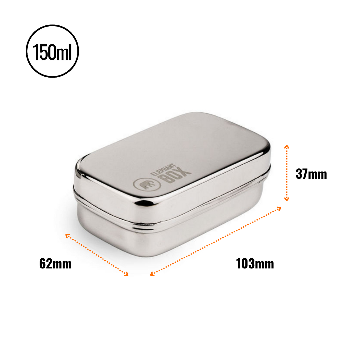 Elephant Box 150ml Mini Snack Pod measurements: 103 x 62 x 37mm