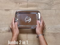 demo video of stainless steel lunch box Jumbo 2 in 1
