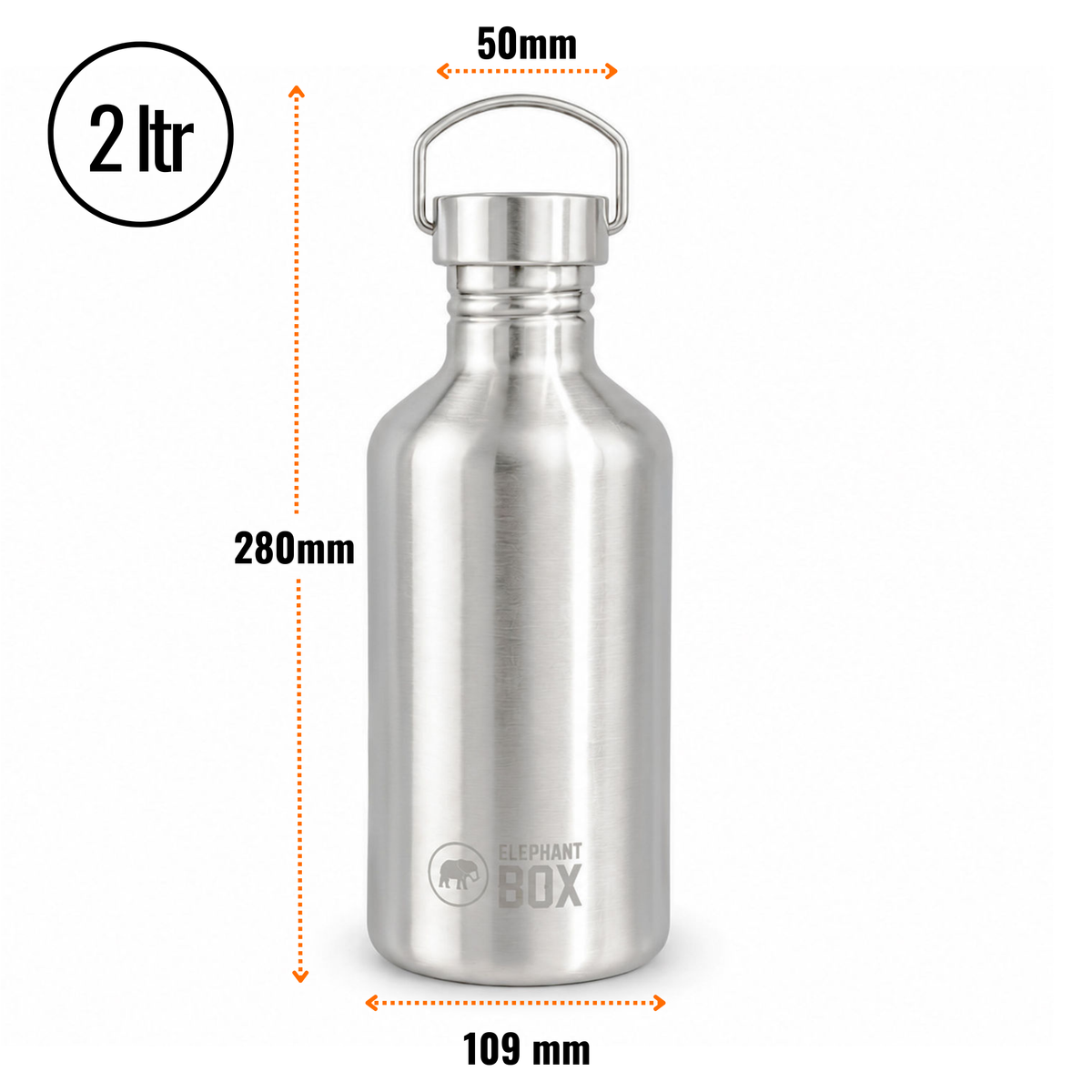 Single Wall Water Bottle - 2 litre